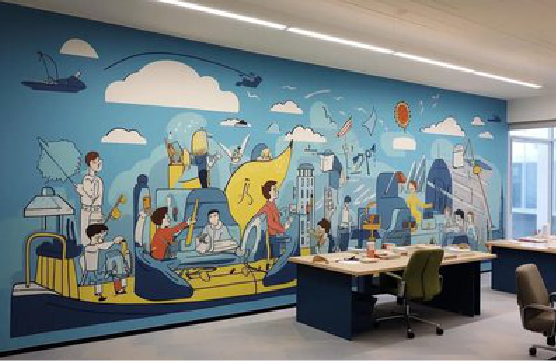 台江办公室墙绘的特点。