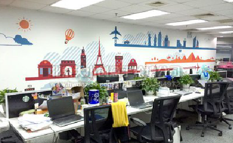 台江教你设计办公室墙绘的方法。