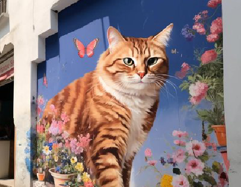 台江自己绘制有个性的手绘墙